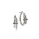Sterling Silver Black Sapphire Spear Hoop Earrings