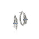 Sterling Silver and Blue Sapphire Spear Hoop Earrings