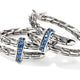 Sterling Silver and Blue Sapphire Spear Hoop Earrings