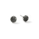 Sterling Silver Chain Motif and Treated Black Sapphire 7MM Stud Earrings