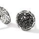 Sterling Silver Chain Motif and Treated Black Sapphire 7MM Stud Earrings