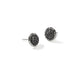 Sterling Silver Chain Motif and Treated Black Sapphire 10MM Stud Earrings