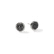 Sterling Silver Chain Motif and Treated Black Sapphire 10MM Stud Earrings