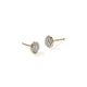 Yellow Gold Chain Motif and Diamond Pave Stud Earrings