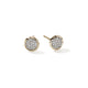 Yellow Gold Chain Motif and Diamond Pave Stud Earrings