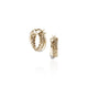 Yellow Gold and Pave Diamond 15MM Crossover Hoop Earrings