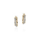 Yellow Gold and Pave Diamond 15MM Crossover Hoop Earrings