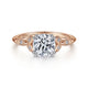 Celia Rose and White Gold Floral Motif Diamond Engagement Ring Setting