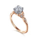 Celia Rose and White Gold Floral Motif Diamond Engagement Ring Setting