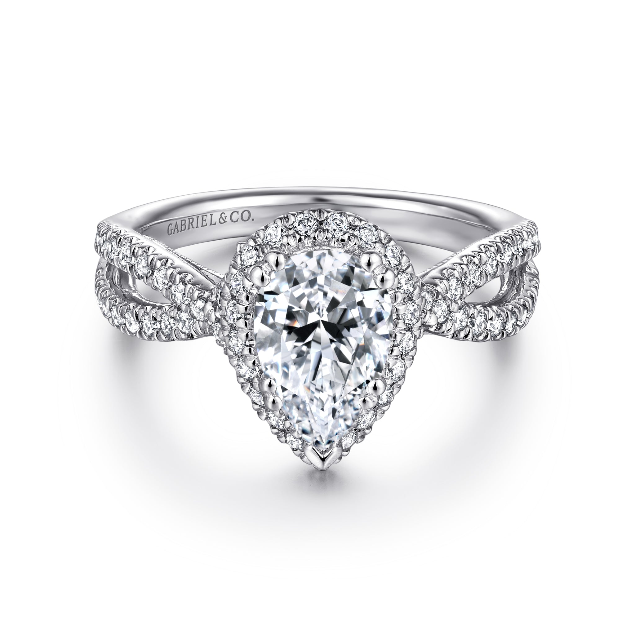 Pear Halo Engagement Ring Setting