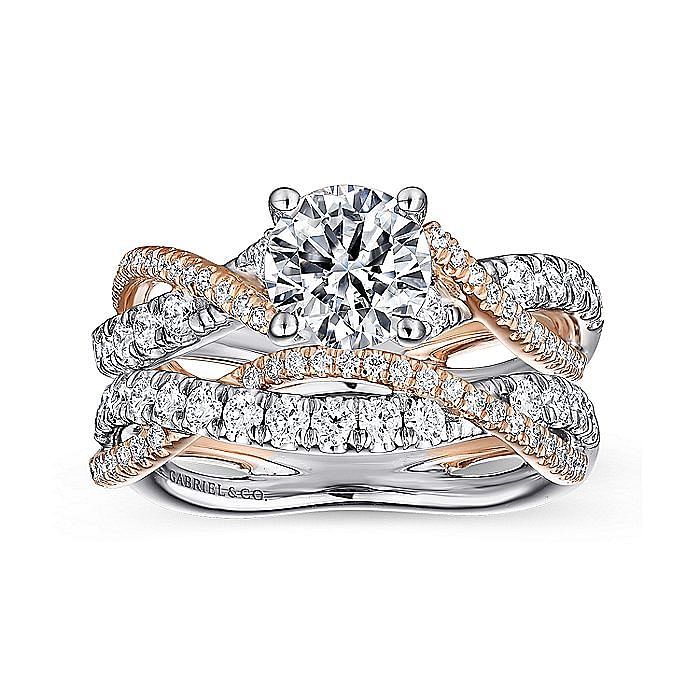 Sandrine Round Twisted Engagement Ring Setting
