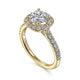 Lyla Cushion Halo Round Engagement Ring Setting