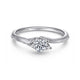 White Gold 3 Stone Round Diamond Engagement Ring