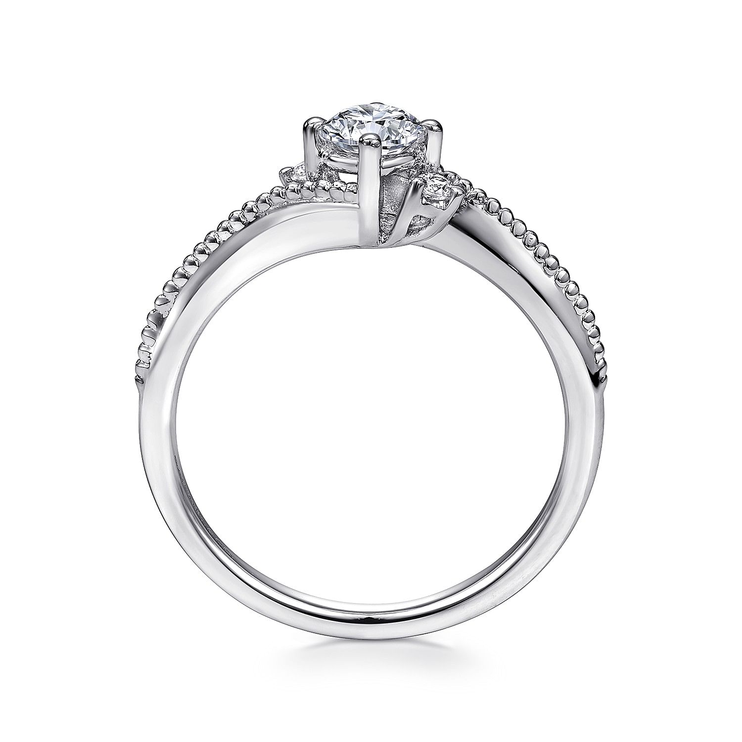 White Gold 3 Stone Round Diamond Engagement Ring