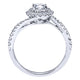 White Gold Round Double Halo Curved Diamond Engagement Ring