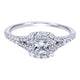 White Gold Princess Diamond Halo Engagement Ring Setting