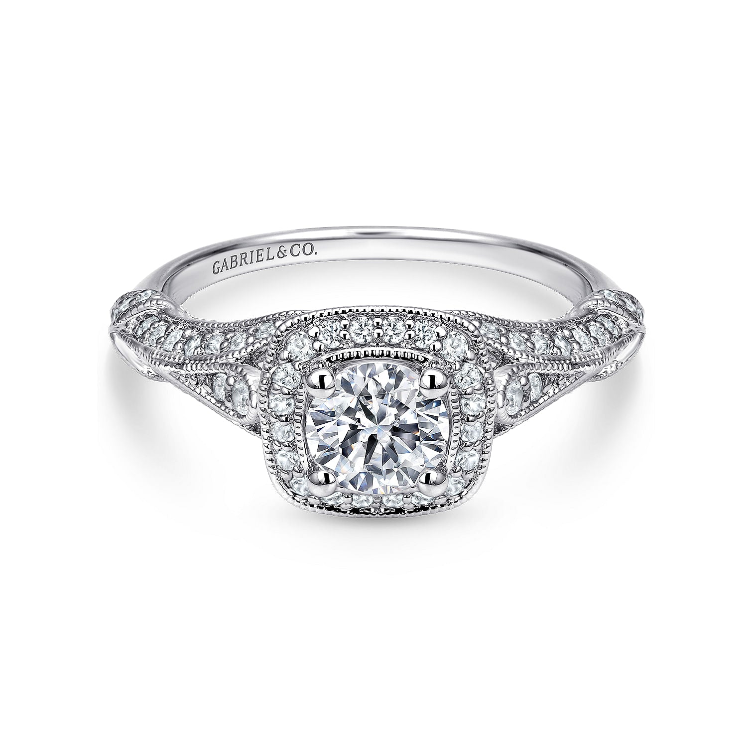 Round Halo Complete Engagement Ring