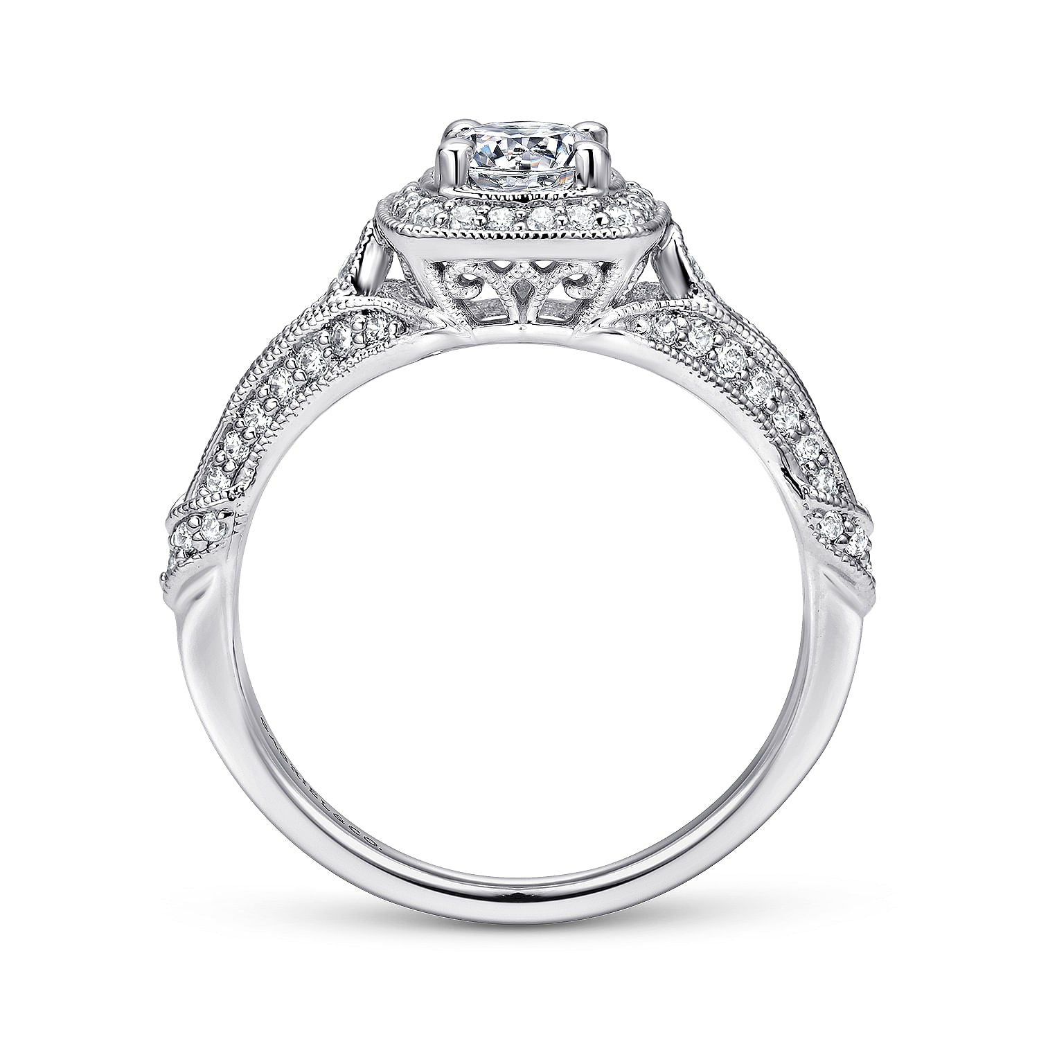 Round Halo Complete Engagement Ring