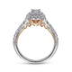 Oval Double Halo White Gold Complete Engagement Ring