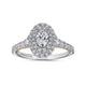 Oval Double Halo White Gold Complete Engagement Ring