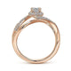 Rose Gold Round Halo Diamond Bypass Engagement Ring