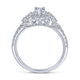 White Gold Tapered Oval Halo Diamond Engagement Ring