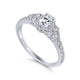 White Gold Tapered Oval Halo Diamond Engagement Ring