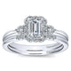 White Gold Emerald Cut Diamond Halo Engagement Ring