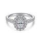 White Gold Oval Double Halo and Pave Diamond Engagement Ring