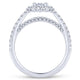 White Gold Oval Double Halo and Pave Diamond Engagement Ring