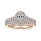 Rose Gold Oval Halo Diamond Complete Engagement Ring