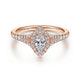 Rose Gold Marquise Halo Split Shank Diamond Engagement Ring