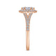 Rose Gold Marquise Halo Split Shank Diamond Engagement Ring