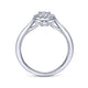 White Gold Round Diamond Halo Engagement Ring