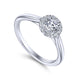 White Gold Round Diamond Halo Engagement Ring