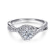 White Gold Bypass Round Diamond Engagement Ring