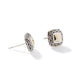 Sterling Silver Chain and Hammered Yellow Gold Square Palu Studs