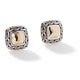 Sterling Silver Chain and Hammered Yellow Gold Square Palu Studs