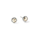 Yellow Gold and Sterling Silver Chain Motif Stud Earrings