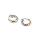 Yellow Gold and Sterling Silver Chain Motif 10MM Hoop Earrings