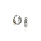 Yellow Gold and Sterling Silver 9.5mm Crossover Hoop Earrings