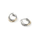 Yellow Gold and Sterling Silver 9.5mm Crossover Hoop Earrings