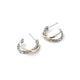 Yellow Gold and Sterling Silver 20.5mm Crossover Hoop Earrings