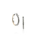 Yellow Gold and Sterling Silver Chain Motif 18MM Hoop Earrings