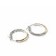 Yellow Gold and Sterling Silver Chain Motif 18MM Hoop Earrings