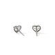 Yellow Gold & Sterling Silver Heart Stud Earrings
