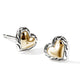 Yellow Gold & Sterling Silver Heart Stud Earrings