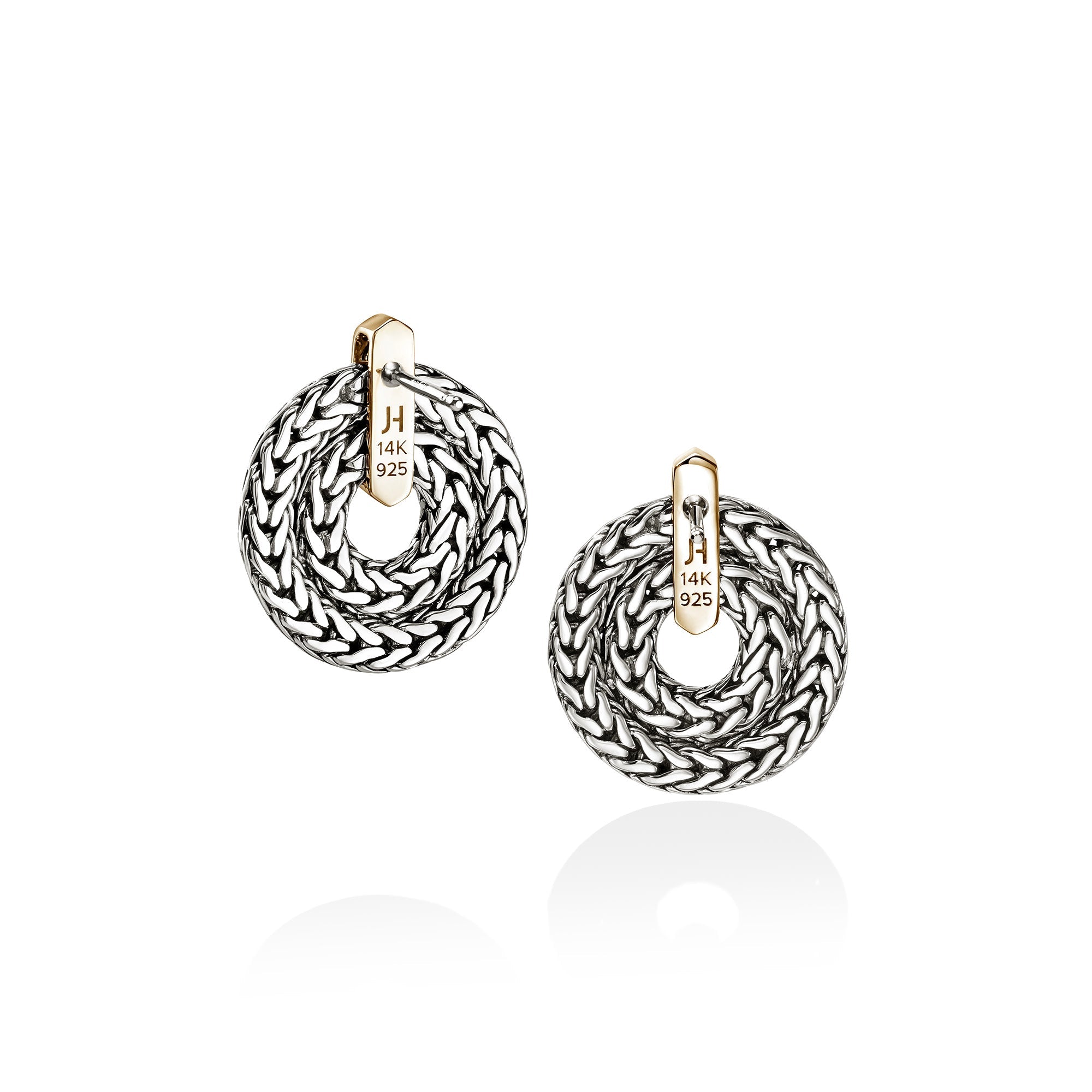 John Hardy Yellow Gold and Sterling Silver Icon Drop Earrings