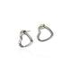 Sterling Silver and Yellow Gold Bamboo Pave Diamond Heart Earrings