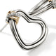 Sterling Silver and Yellow Gold Bamboo Pave Diamond Heart Earrings